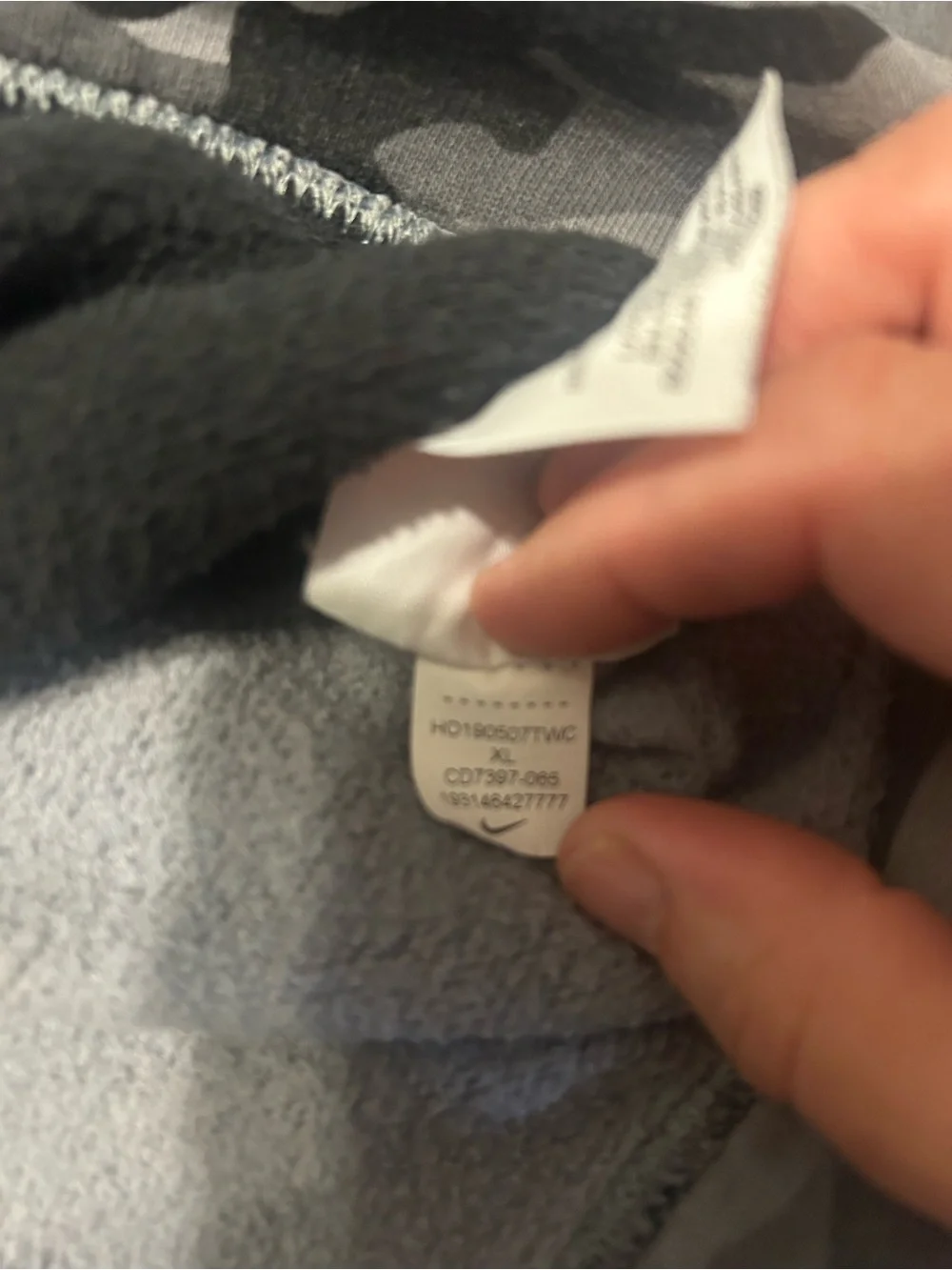 Nike Gray & Black Camo Zip-Up Hoodie